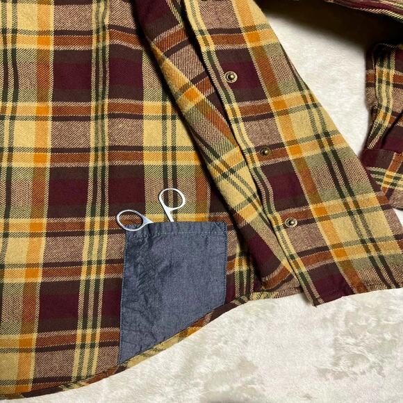 prAna Autum Snap Flannel Women's S Natural Earth Tones Cottage Midwest Grunge - Picture 4 of 8